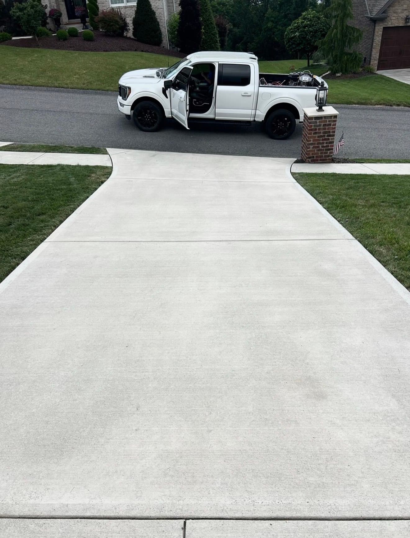 Concrete driveway after